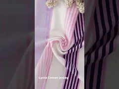 Comfortable And Breathable  And Bouncy Striped Material Fabric For T-Shirt