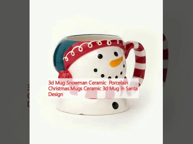 Taça 3D Homem de Neve Cerâmica Porcelana Taças de Natal Cerâmica Taça 3D Em Santa Design