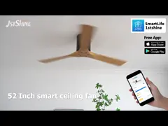 52 Zoll 3 Holzblätter Deckenventilator mit 6 Geschwindigkeiten Fernbedienung DC-Typ Motor