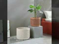 Planteadores de arcilla de fibra para patios resistentes a la helada de forma redonda