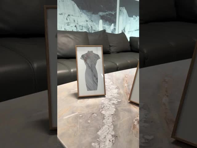 Luxury Marble Carved Cheongsam Blue Palissandro Classico Handcrafted Chinese Vintage Decoration