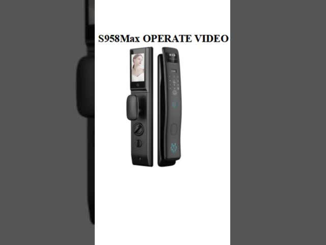 スマートホーム S958Max 指紋カードコード キー ビデオインターコン 顔認識 ツヤ ドアロック