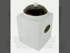 Keramische luftdichte Lagergefäße Tee Zucker Kaffee Lebensmittellagerbehälter Set mit schwarzer Abdeckung