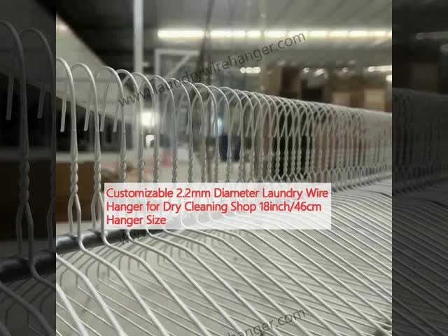 Customizable 2.2mm Diameter Laundry Wire Hanger For Dry Cleaning Shop 18inch / 46cm Hanger Size