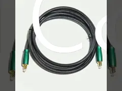 Factory Outlet Digital Optical Audio Cable Olive Green Metal Shell With Woven Net 0.8M 1.2M