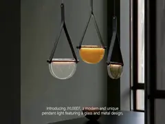 Nordic Restaurant Chandelier Glass Decoration Simple Leather Small Pendant Light