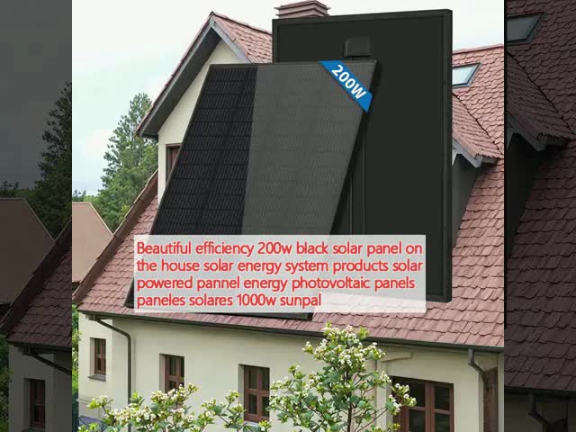 House Solar Energy System 200W Black Solar Panel with Glass and 900mm PV Cable