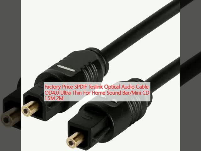 Preço de fábrica SPDIF Toslink Cabo de áudio óptico OD4.0 Ultra fino para barra de som doméstico/Mini CD 1,5M 2M