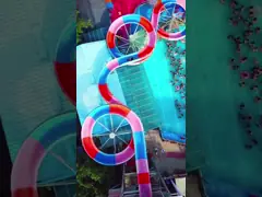 OEM Parque d'aventure à thème aquatique extérieur Grand toboggan en fibre de verre de 12 mm d'épaisseur