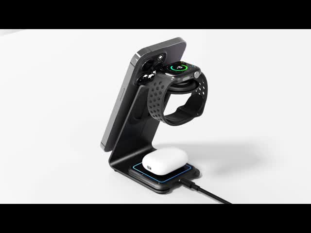 マグネティックパーソナライズド電子ギフト 3 In 1 マグセーフ デスクチャージャ 15W 無線