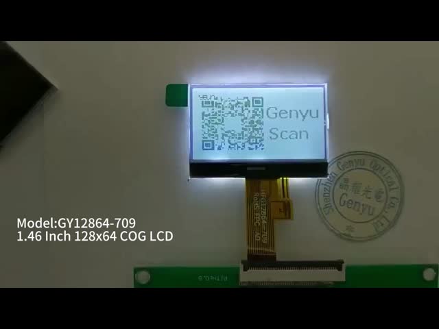 1.46インチ 128×64 COG LCD モジュール FSTN ポジティブ 3.3V UC1701 14PIN SPI インターフェース