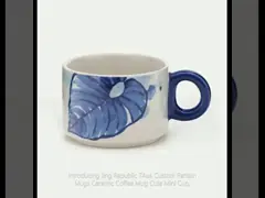 7oz Custom Pattern Becher Keramik Kaffeebecher niedliche Mini-Tasse Stapeln Keramik Becher