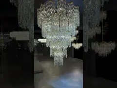 Crystal Living Room Lobby kandelaars Moderne luxe foyer Ronde hangend licht