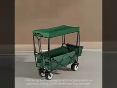 4 Wheels Foldable Shopping Wagon Convenient Folding Cart for General and Easy Transport
