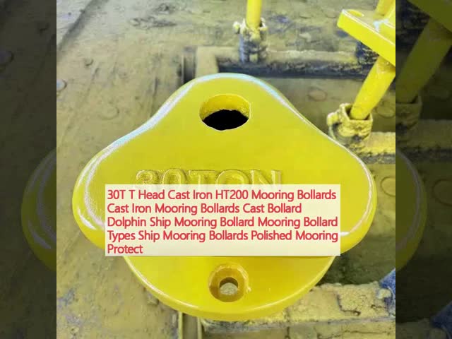 30T T Head Cast Iron Yacht Bollard Dock Bollards Painted Bitumen large vessel