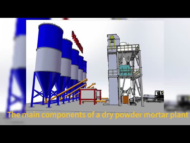 Wall Putty Gypsum Powder Production Line Automatic Dry-mixed Mortar Production Line video