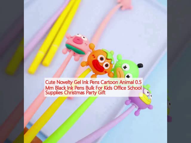 Cute Novelty Gel Ink Pens Cartoon Animal 0.5 Mm Black Ink Pens Bulk For Kids Office School Supplies Christmas Party Gift