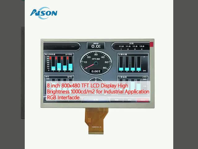 8 Inch 800x480 TFT LCD Display High Brightness 1000cd/m2 For Industrial Application RGB Interfacde