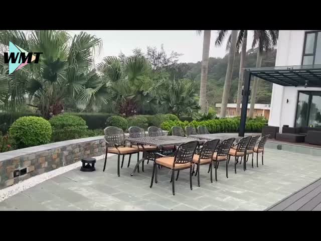 アウトドア鋳型アルミ BBQテーブルとチェアセット (2-10人座席)