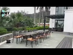 4 Sitzplätze Gusse Aluminium Terrassenmöbel Ausklappbares Allwetter Aluminium Gartenmöbel