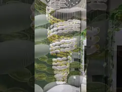 Customized Hotel Lobby Oval Art Chandelier Glass Extra Large Chandeliers