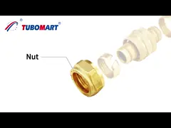 Quick Connect Gas Screw Brass Fittings, Male Straight Union, Multilayer Pipe in One End and Male Threaded Adapter Screw