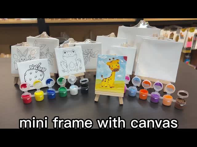 ミニリネコ 綿 伸縮キャンバス 2 x 2 インチ アート プリーム キャンバス 絵の具 子供のためのボード
