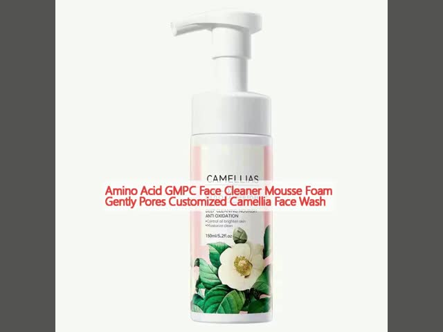 Aminoácido GMPC limpador facial Mousse espuma poros suavemente personalizados Camellia Face Wash