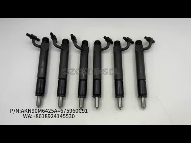 Inyector de combustible diesel AKN90M6425A 675960C91 para el motor DT466 El video
