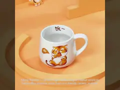 Zeichentrickfilm Tiger Kaffeebecher Kreative Einfachheit Home Office mit heißem Kaffee Wasserbecher