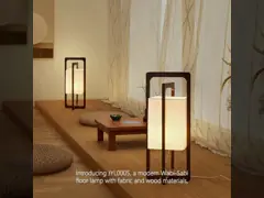 Retro simple wooden living room bedroom hotel wabi-Sabi floor lamp