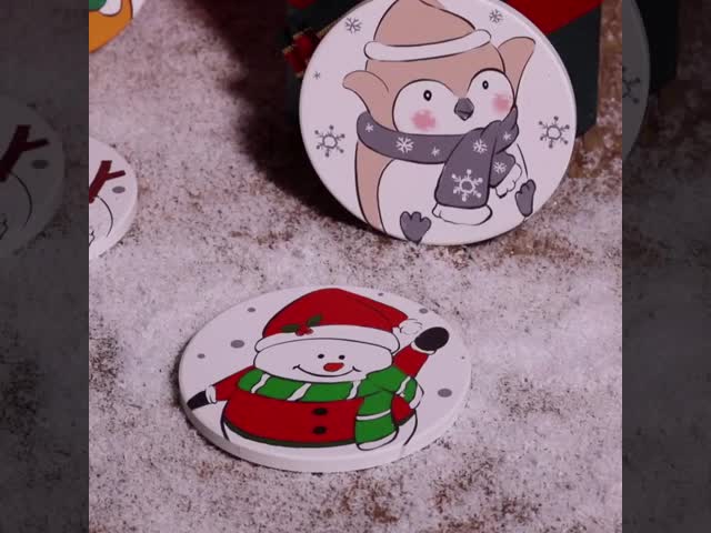 Customized Logo Round Coasters Cork Base for Bar Drink Home Deco with Gold Rim Ceramic Marble Coaster