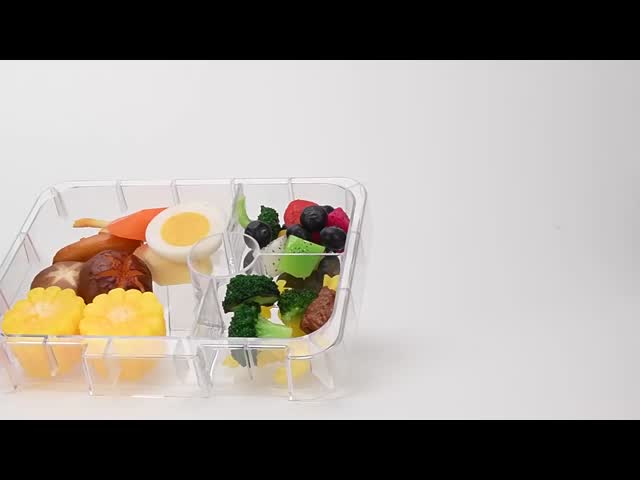 Food-Safe Plastic Bento Lunch Box With 5 Compartments And Cutlery For Kids And Adults