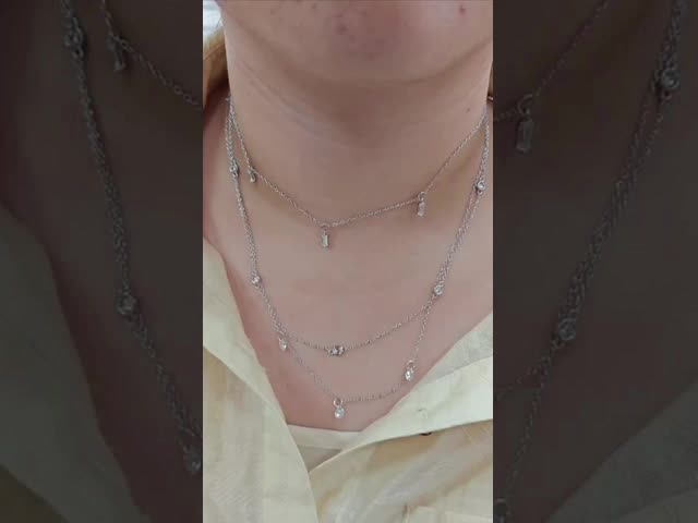 Collar de ouro de 18 quilates de Ródio Mulheres 1,2 mm Pendiente de ouro branco Cz