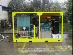600bar 75kw Trolley High Pressure Cleaner Washer Engine Power Pressure Cleaning