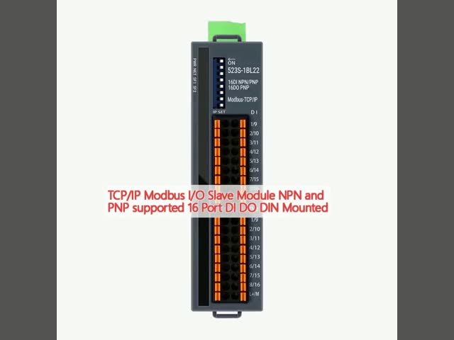 TCP/IP Modbus I/O スレーブ モジュール NPN と PNP がサポートされている 16 ポート DI DO DIN 搭載