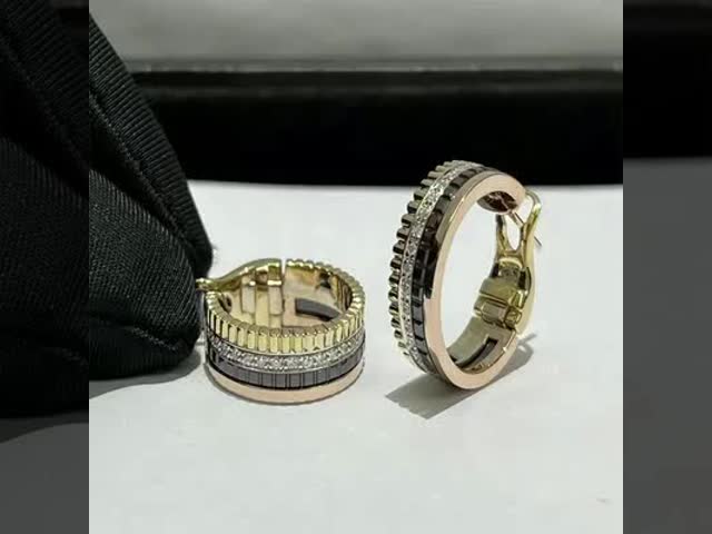 オーダーメイド VVS ダイヤモンド ハイエンド ゴールド イヤリング 丸切金 ダイヤモンド 宝石