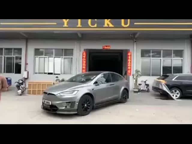 テスラモデルX カーボンファイバーボディキットモデルX カーボンファイバーフロントリップディフューザー スポイラーフッドホイールアーチ ワイドボディキット