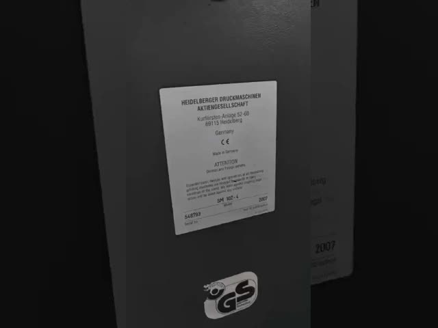 ハイデルベルク SM102-4 2007年 効率的な紙印刷のためのオートプレートオフセットプレス