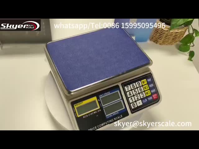 LCDのバックライトの表示が付いている30kg 1gデジタルの重量のスケール