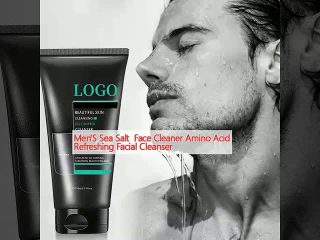 Limpeza facial de sal marinho para homens Aminoácidos Limpeza facial refrescante