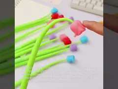 Funny Live Flower Pens, Creative Gel Ink Silicone Flower Pen Bulk, 0.5 Mm Writing Pen For School Office Home, Teacher Student Women, Party Decor Supplies, 6 Pcs/Set (Bellflowers And Animals)