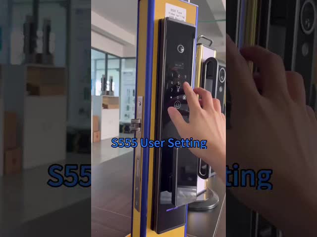 Qleung S555Max Face ID ビデオインターコン 指紋識別カード キーコード ツヤ アプリ リモコン スマートドアロック