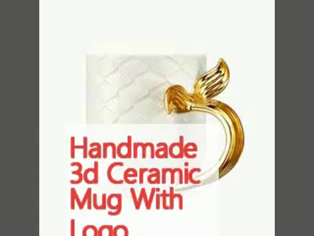 Taça de cerâmica 3D feita à mão com logotipo
