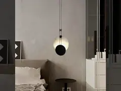 New natural marble wire hanging lamp restaurant bar bedroom luxury single head small chandelier