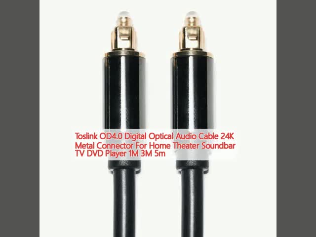 Toslink OD4.0 cabo de áudio óptico digital 24 k conector de metal para home theater barra de som tv leitor de dvd 1 m 3 m 5 m