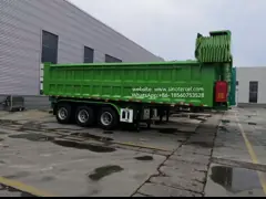 3 Ejes Frontales Elevador hidráulico Semi Dump 24CBM Descarga de alta eficiencia con una lona