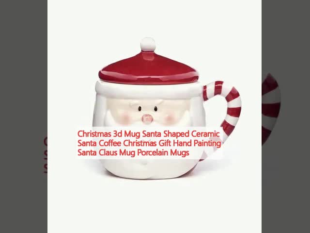 Santa 3d Mug Santa em forma de cerâmica Santa Café Natal presente pintura à mão Santa Claus Mug porcelana Mules