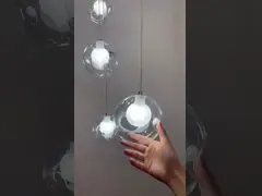 Stair Long Glass Ball Hanging Lamp LED Ceiling Light Creative Home Lighting Modern Chandelier