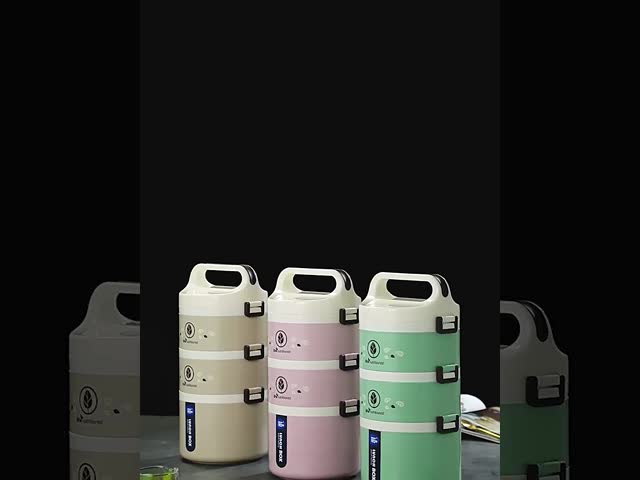 3-layer Plastic Bento Lunch Box Microwaveable And Insulated Round Lunch Box